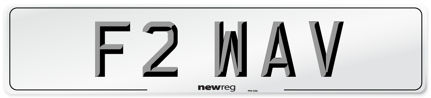 F2 WAV Number Plate from New Reg